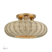 Summervine 3-Light 18" Semi-Flush Mount in Antique Gold Leaf