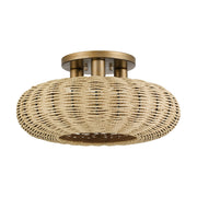 Summervine 3-Light 18" Semi-Flush Mount in Antique Gold Leaf
