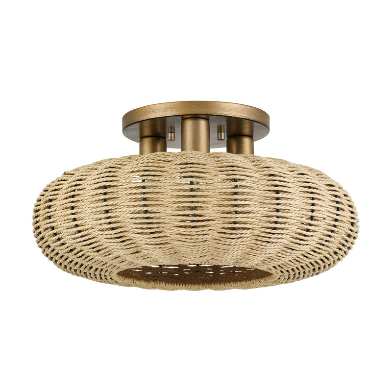 Summervine 3-Light 18" Semi-Flush Mount in Antique Gold Leaf