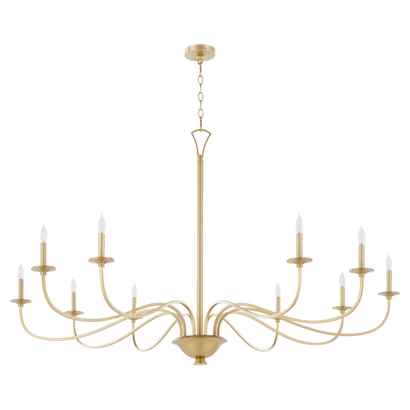 Maryse 10 Light Chandelier in Aged Brass