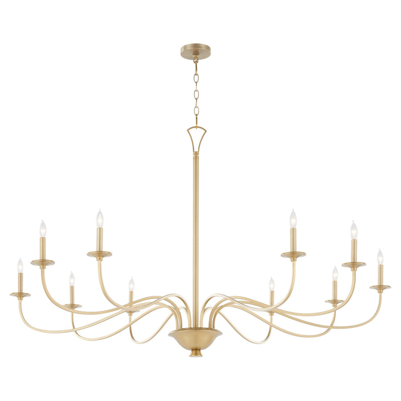 Maryse 10 Light Chandelier in Aged Brass