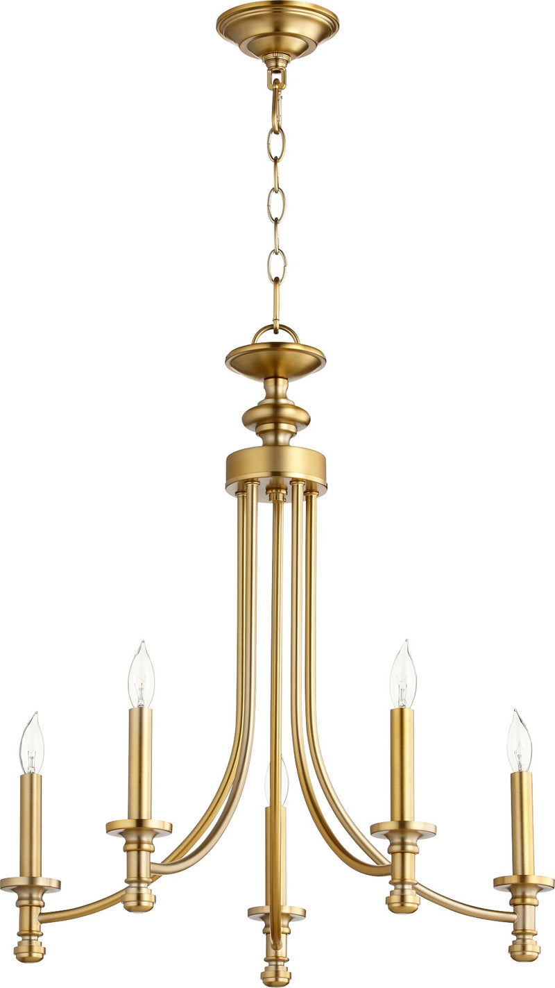 Rossington 5 Light Chandelier in Aged Brass