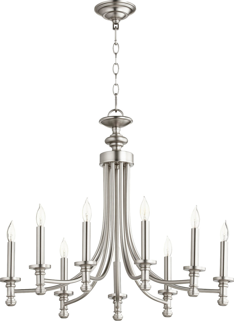 Rossington 9 Light Chandelier in Satin Nickel