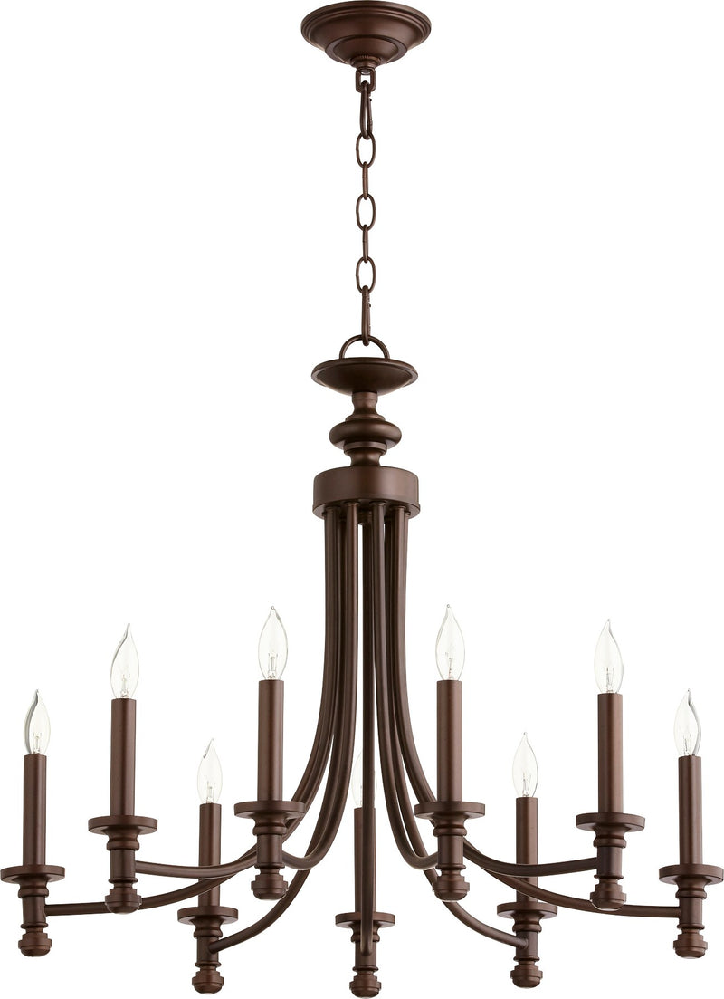 Rossington 9 Light Chandelier in Oiled Bronze