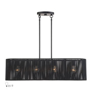 Acordia 4-Light Large Linear Chandelier in Black
