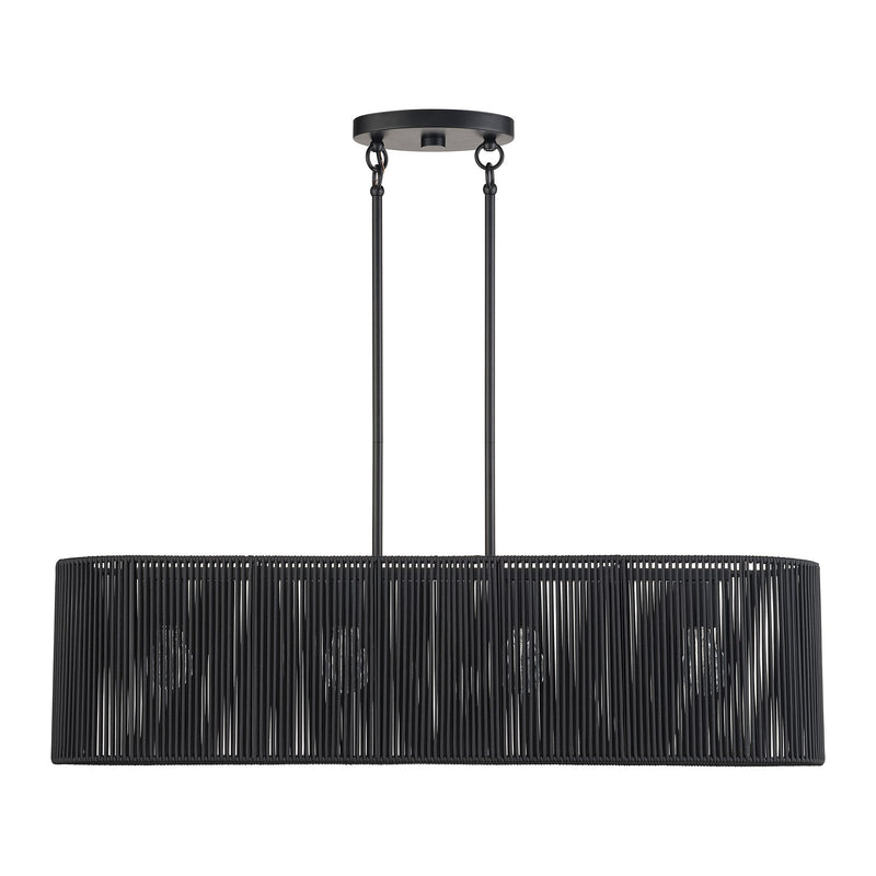 Acordia 4-Light Large Linear Chandelier in Black