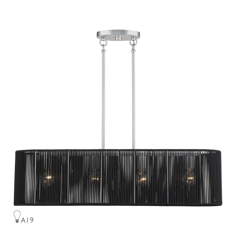 Acordia 4-Light Large Linear Chandelier in Painted Nickel