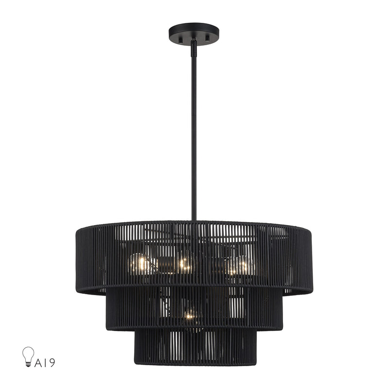 Acordia 6-Light Chandelier in Black