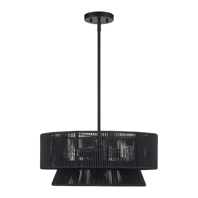 Florell 4-Light Chandelier in Black
