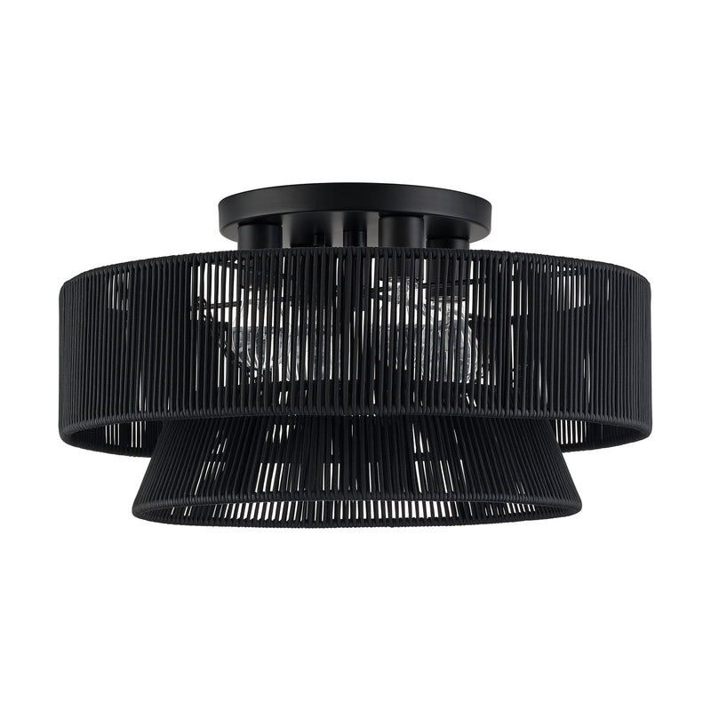 Florell 4-Light Semi-Flush Mount in Black