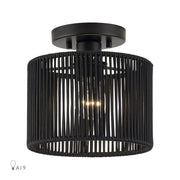 Acordia Small Semi-Flush Mount in Black