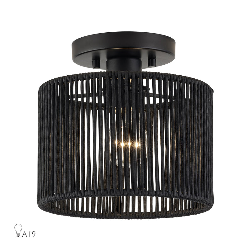 Acordia Small Semi-Flush Mount in Black
