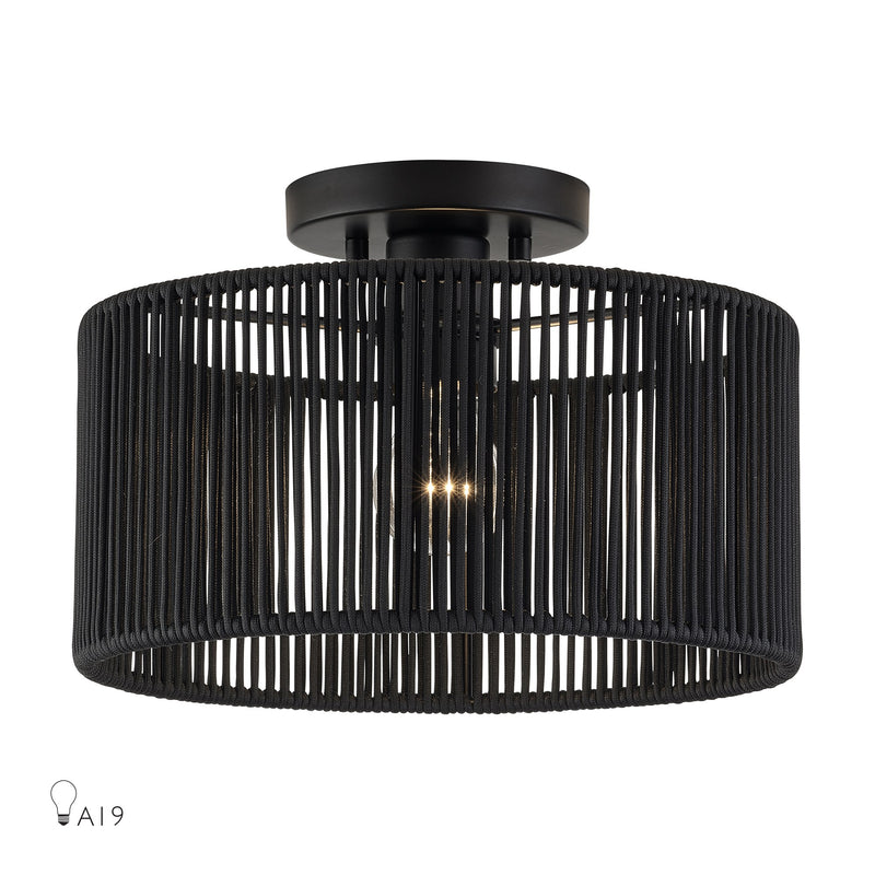 Acordia Medium Semi-Flush Mount in Black