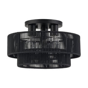 Acordia 3-Light 15" Semi-Flush Mount in Black