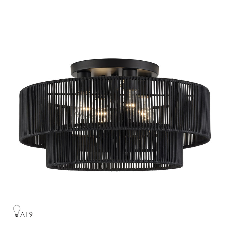 Acordia 4-Light Extra Large Semi-Flush Mount in Black