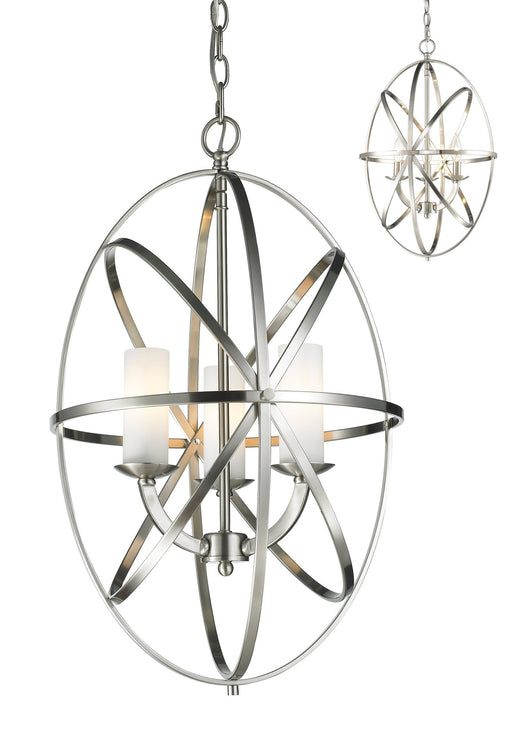 Aranya 3 Light 16" Chandelier in Brushed Nickel