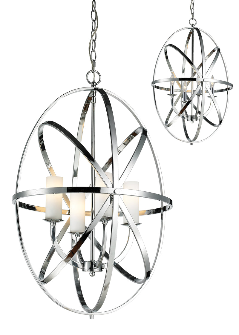 Aranya 4 Light 19.69" Chandelier in Chrome
