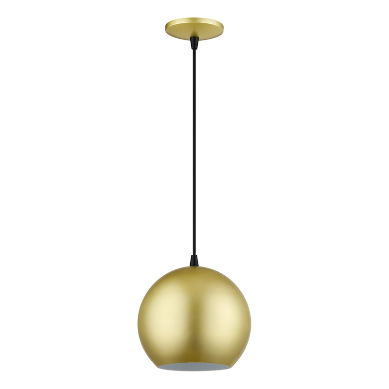 Kuppola LED Globe Pendant in Soft Gold with Black Accents