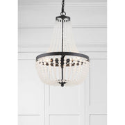 Rylee 3 Light 14" Pendant in Matte Black in a room setting