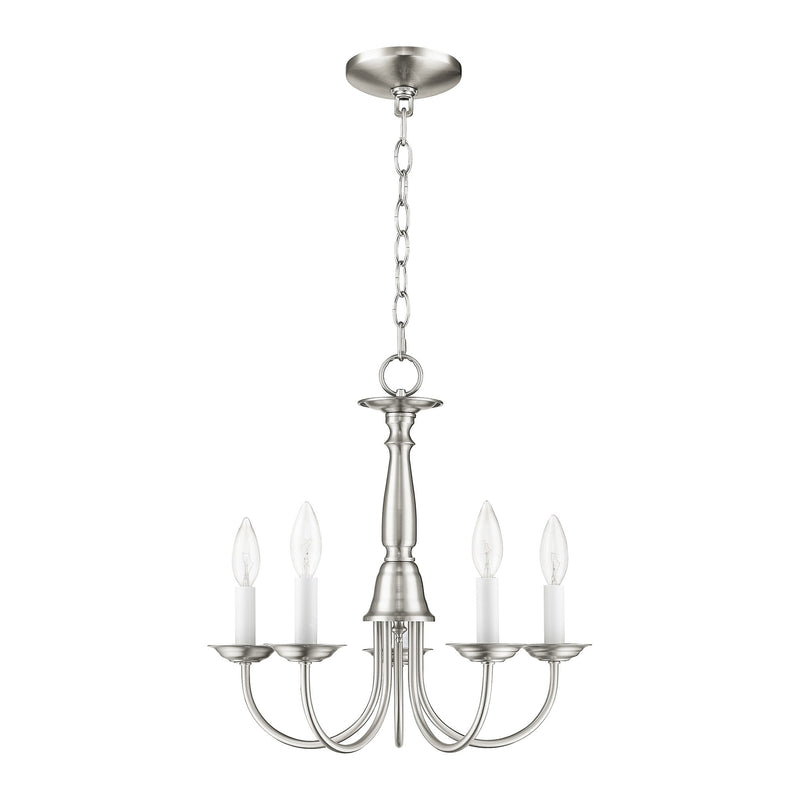 Home Basics 5-Light 17.5" Chandelier in Brushed Nickel