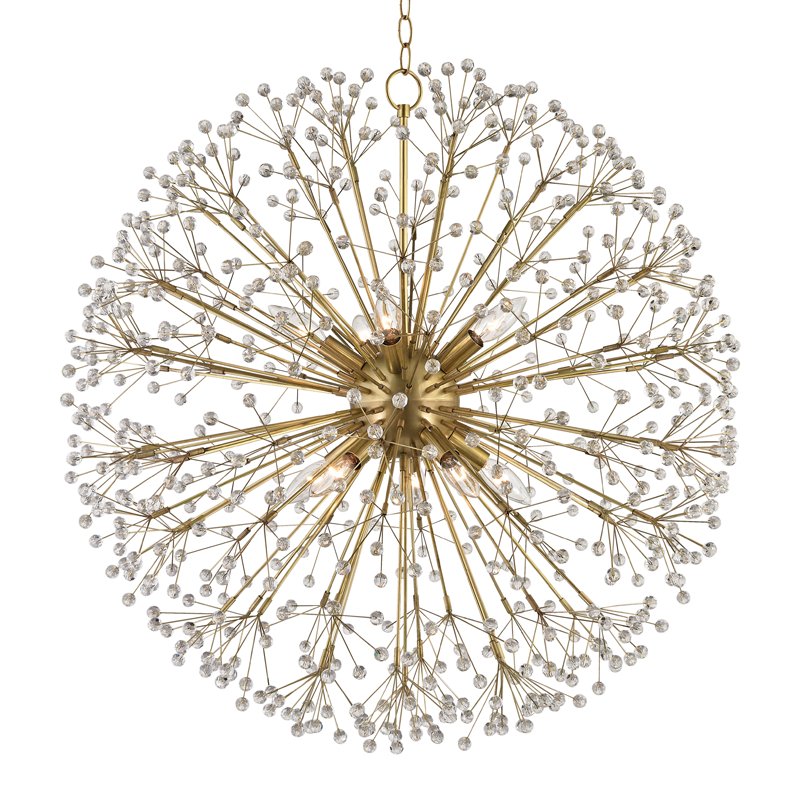 Dunkirk 10-Light Chandelier in Aged Brass