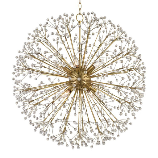 Dunkirk 10-Light Chandelier in Aged Brass