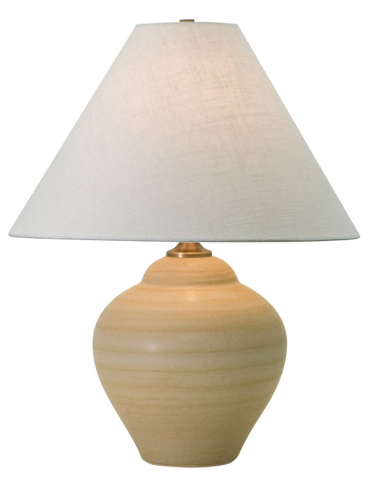 Scatchard 21.5 Inch Oatmeal Table Lamp with Cream Linen Hardback