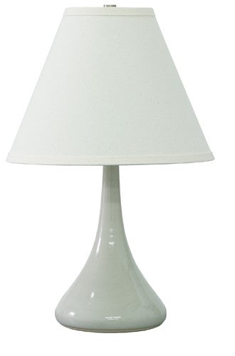 Scatchard 19 Inch Stoneware Table Lamp In Gray Gloss with Off-White Linen Hardback