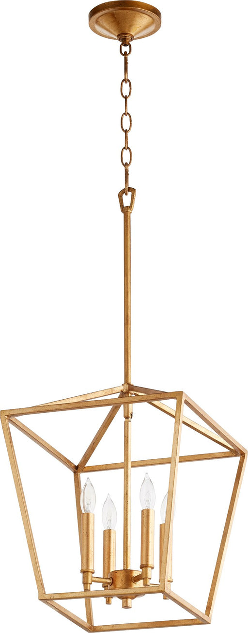 Gabriel 4 Light Mini Chandelier in Gold Leaf