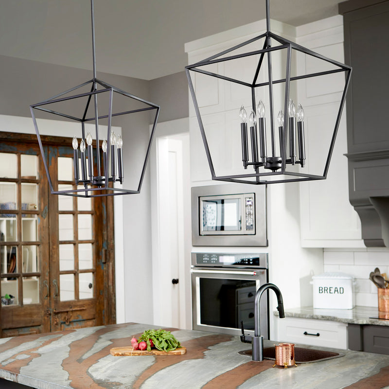 Gabriel 6 Light Mini Chandelier in Textured Black