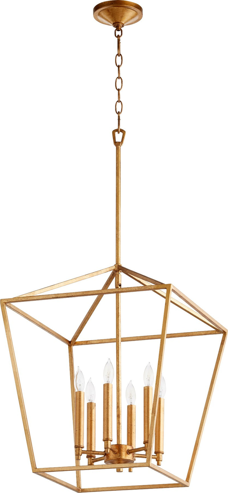Gabriel 6 Light Mini Chandelier in Gold Leaf