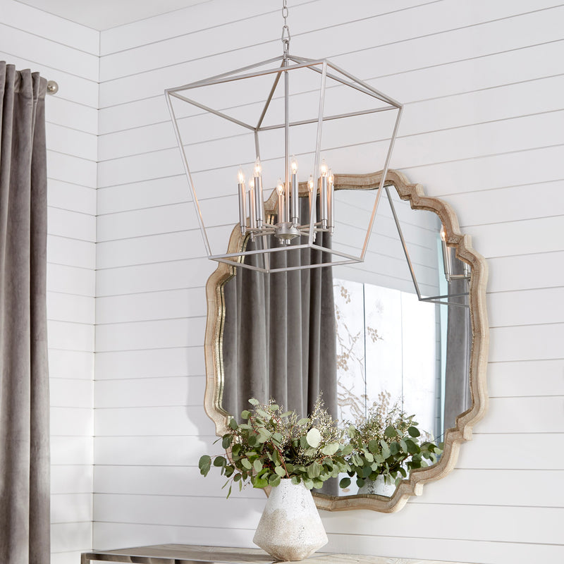 Gabriel 8 Light Chandelier in Classic Nickel