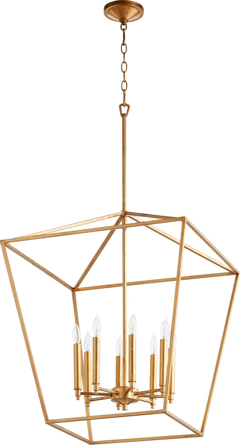 Gabriel 8 Light Chandelier in Gold Leaf