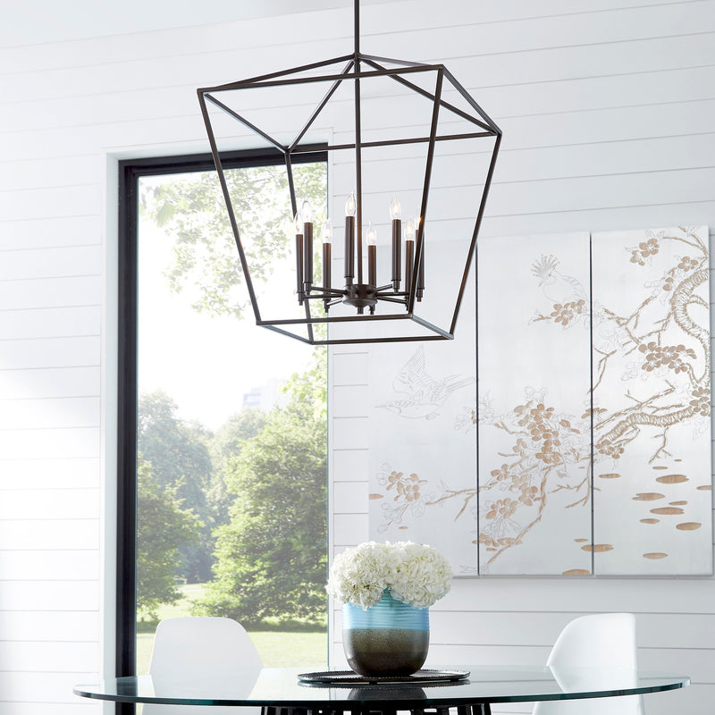 Gabriel 8 Light Chandelier in Oiled Bronze