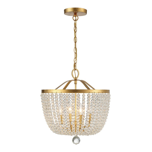 Rylee 4 Light 16.5" Pendant in Antique Gold