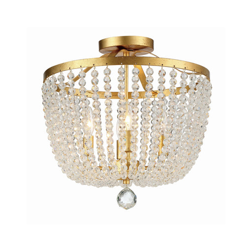 Rylee 4 Light 16.5" Semi Flush Mount in Antique Gold