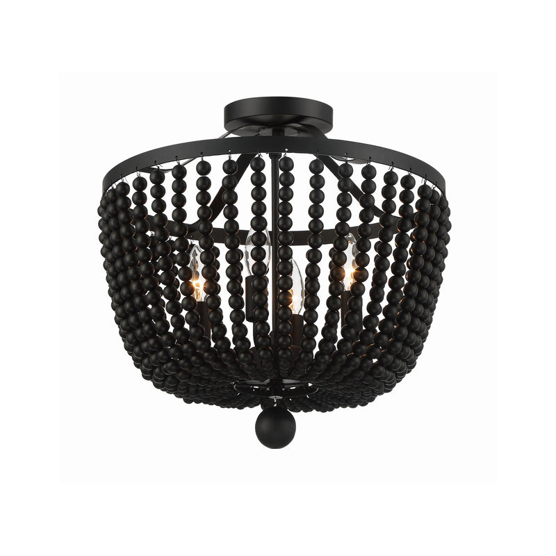 Rylee 4 Light 16.5" Semi Flush Mount in Matte Black