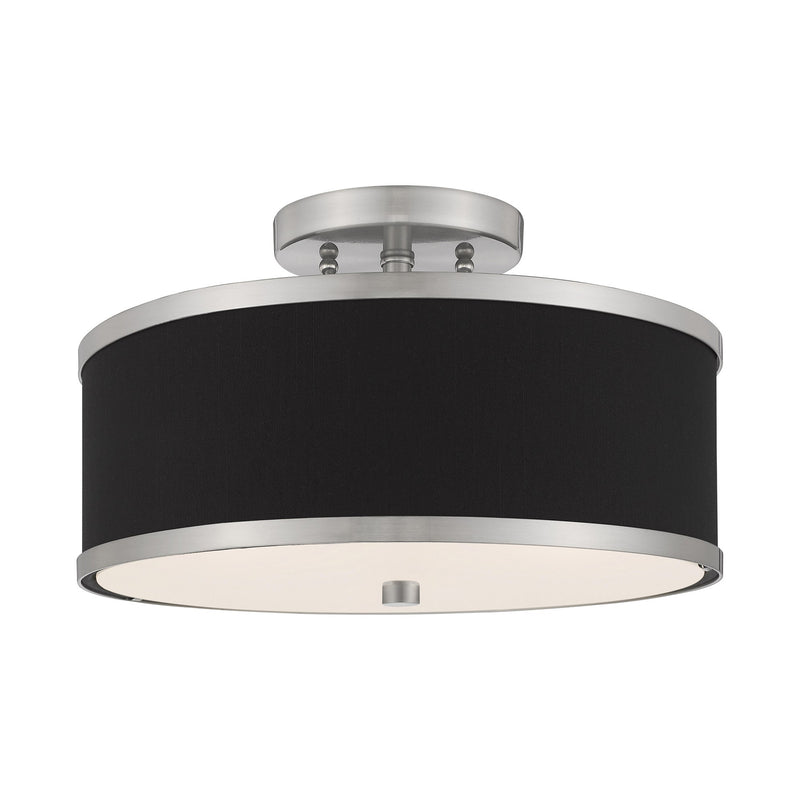 Park Ridge 2-Light 13" Semi-Flush Mount in Brushed Nickel