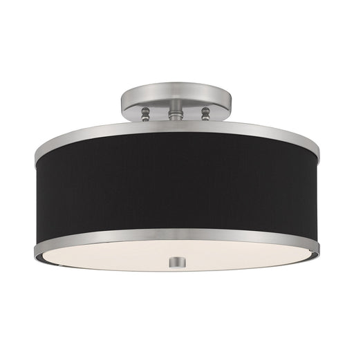Park Ridge 2-Light 13" Semi-Flush Mount in Brushed Nickel
