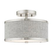 Park Ridge 2-Light 11" Semi-Flush Mount in Brushed Nickel
