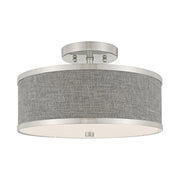 Park Ridge 2-Light 13" Semi-Flush Mount in Brushed Nickel