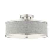 Park Ridge 3-Light 15" Semi-Flush Mount in Brushed Nickel