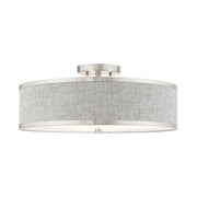 Park Ridge 3-Light 18" Semi-Flush Mount in Brushed Nickel
