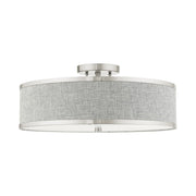 Park Ridge 3-Light 18" Semi-Flush Mount in Brushed Nickel