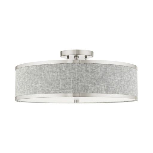 Park Ridge 3-Light 18" Semi-Flush Mount in Brushed Nickel