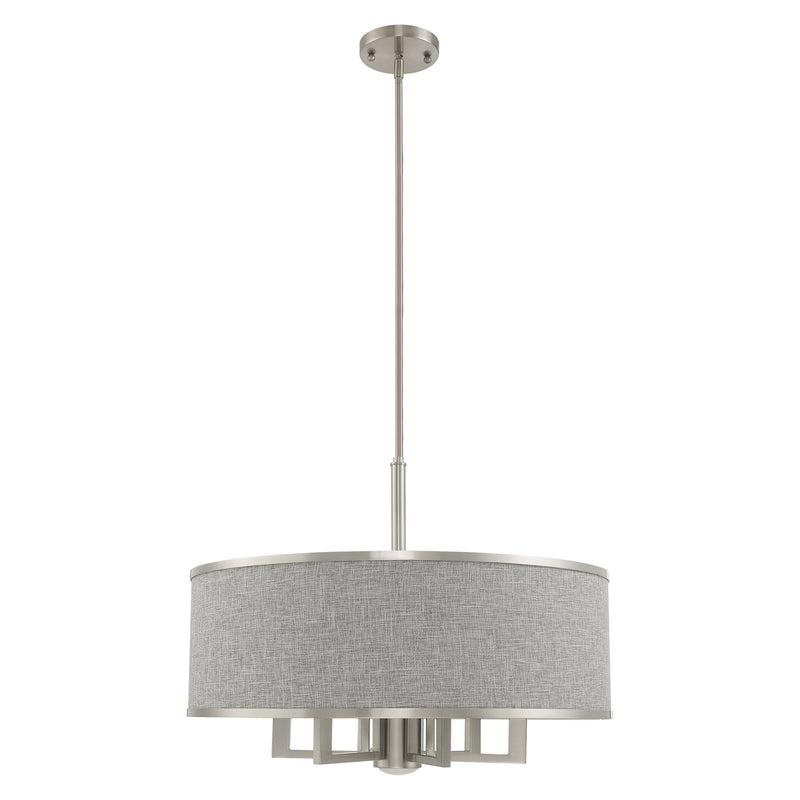 Park Ridge 24" Chandelier with Downlight in Brushed Nickel