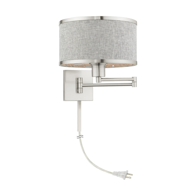Swing Arm Wall Lamp with 11" Shade in Brushed Nickel