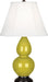 Small Double Gourd Accent Lamp with Ivory Stretched Fabric Shade - Lamps Expo