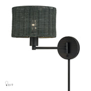 Weavington Swing Arm Wall Lamp in Black