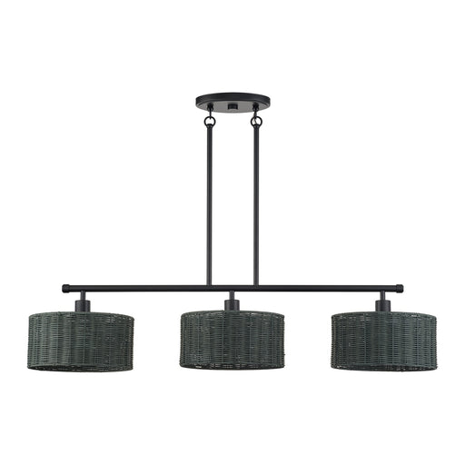 Weavington 3-Light Extra Large Linear Chandelier in Black